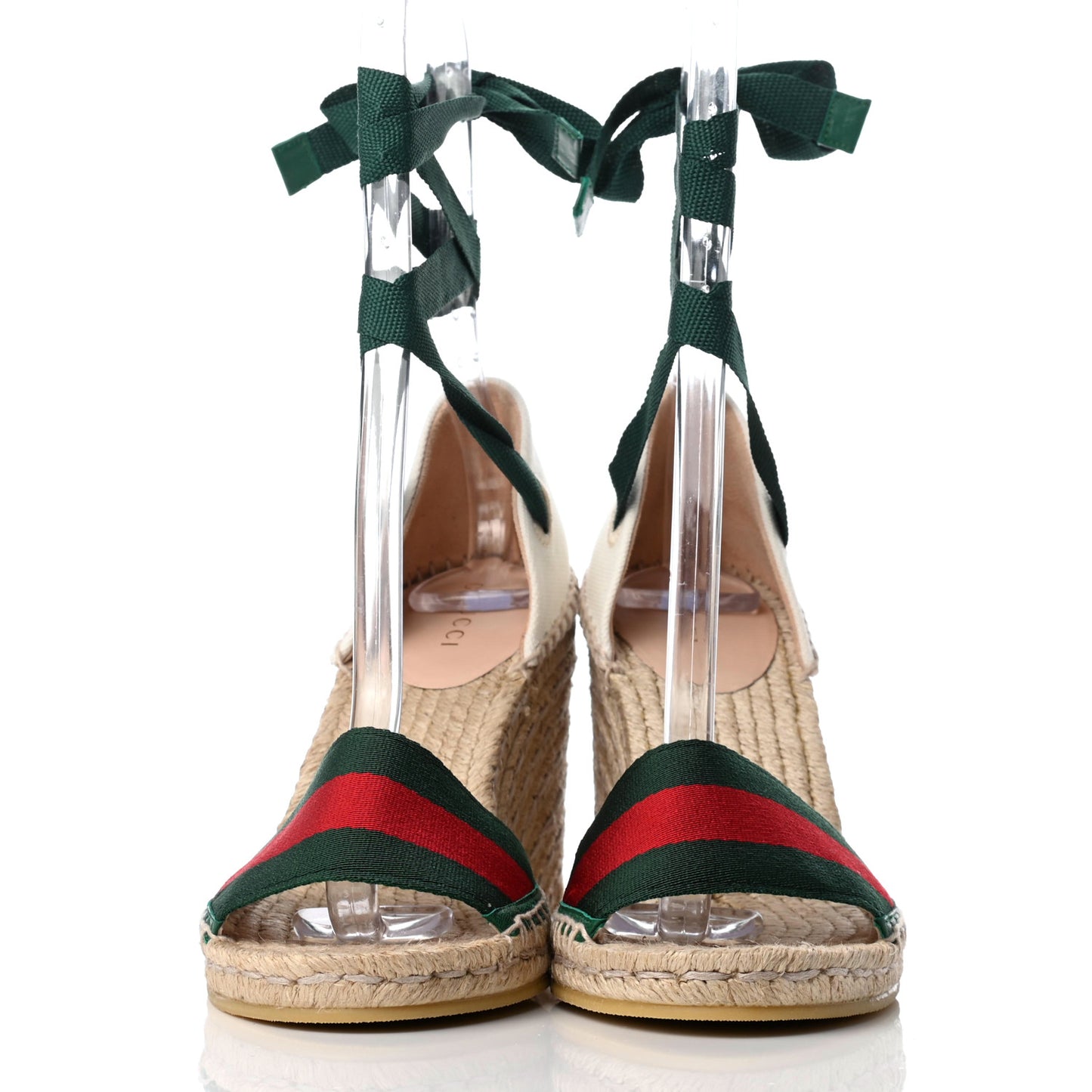Canvas Malaga Kid Web Ankle Wrap Espadrille Wedge Sandals 37.5 Green Red Mystic White Emerald