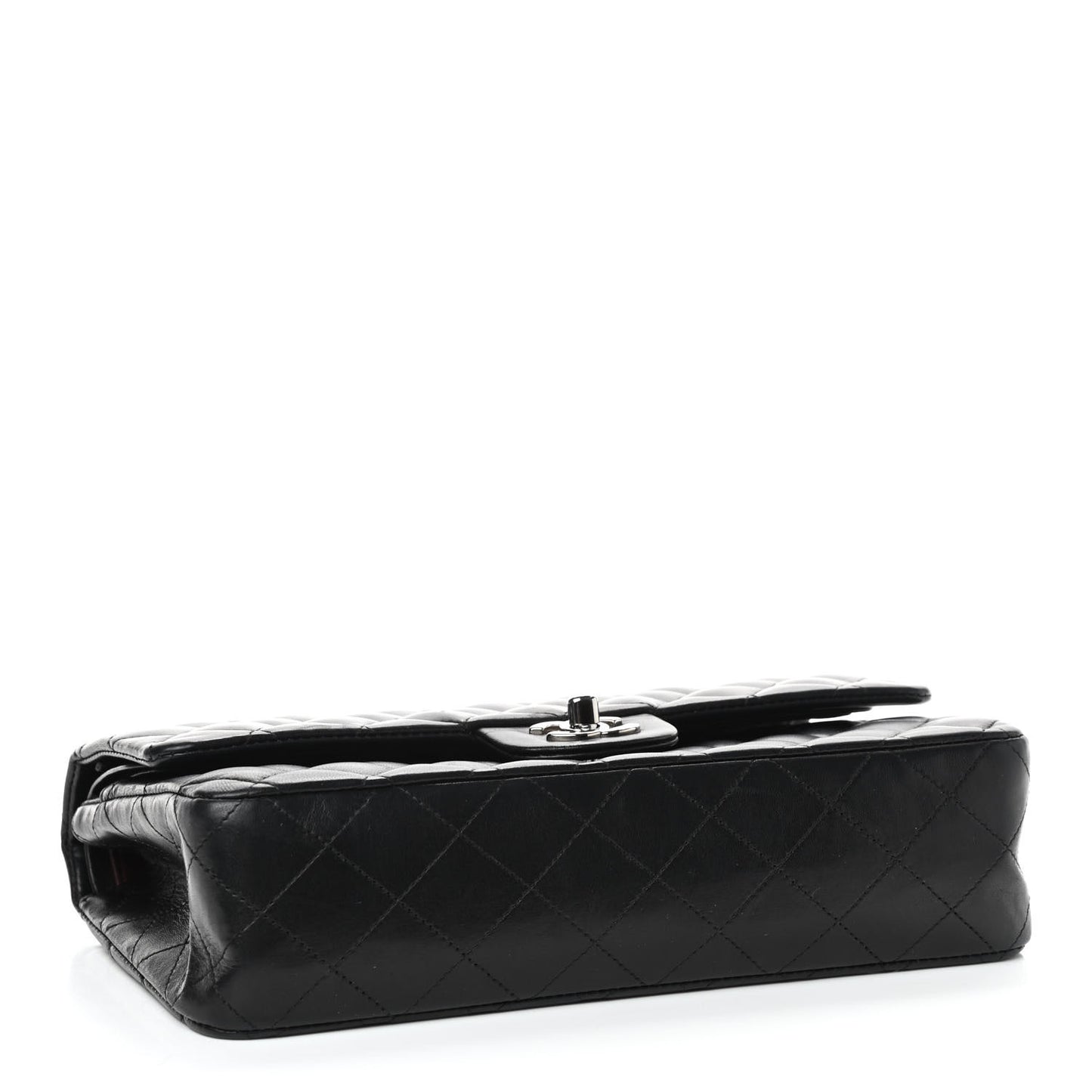 Lambskin Quilted Medium Double Flap Black