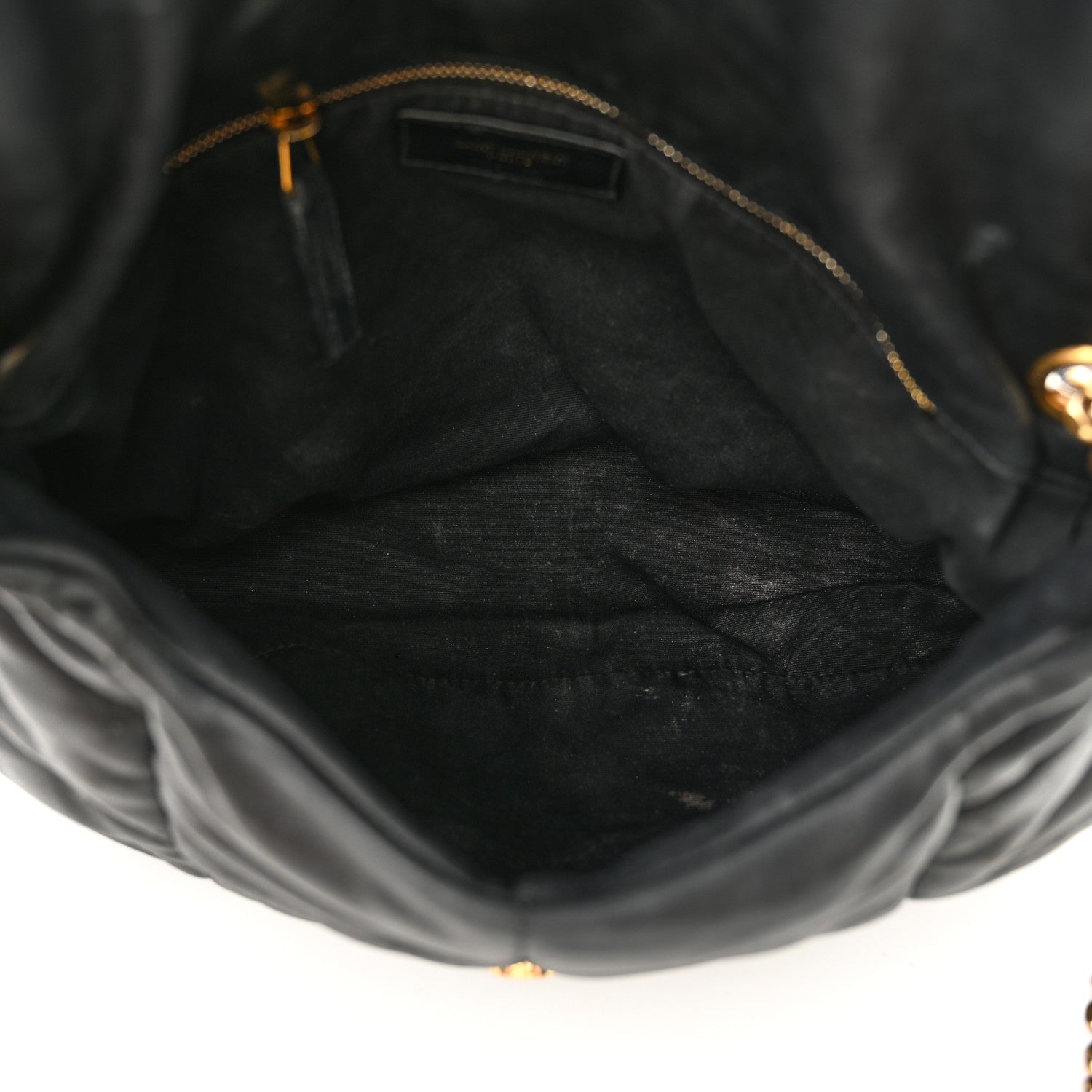 Saint Laurent Lambskin Quilted Medium Loulou Puffer Monogram Chain Satchel Black 5 of 15