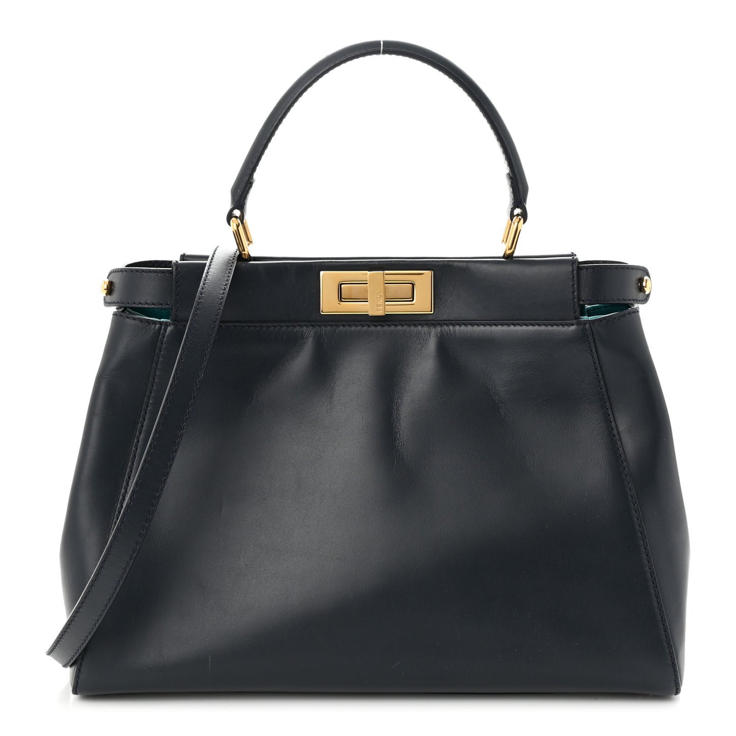 Vitello Morgan Shiny Nappa Medium Peekaboo Iconic Satchel Lavagna Lago