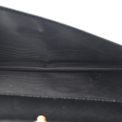 Salvatore Ferragamo Hammered Calfskin Vara Wallet On Chain Black 5 of 11