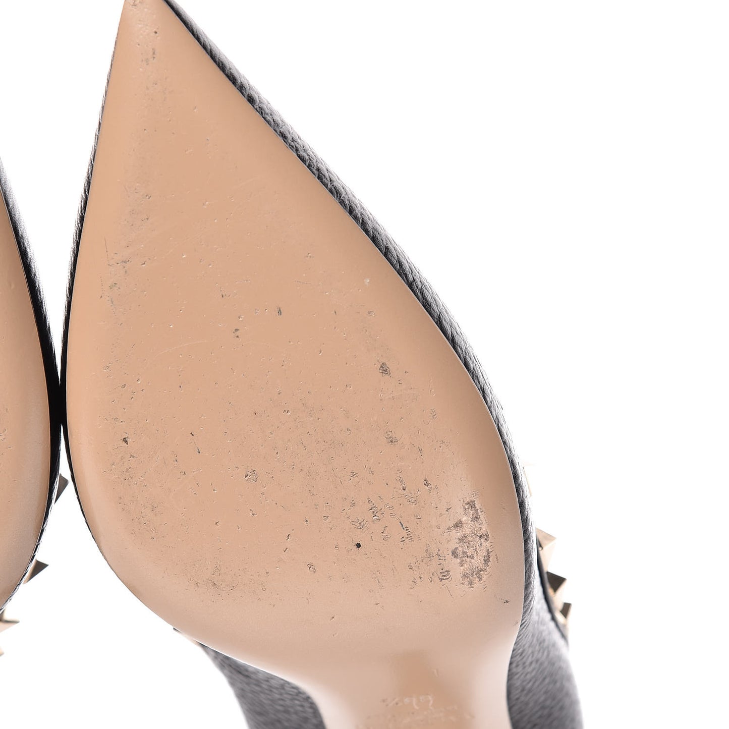 Pebbled Calfskin Rockstud 85mm Pumps 39.5 Black