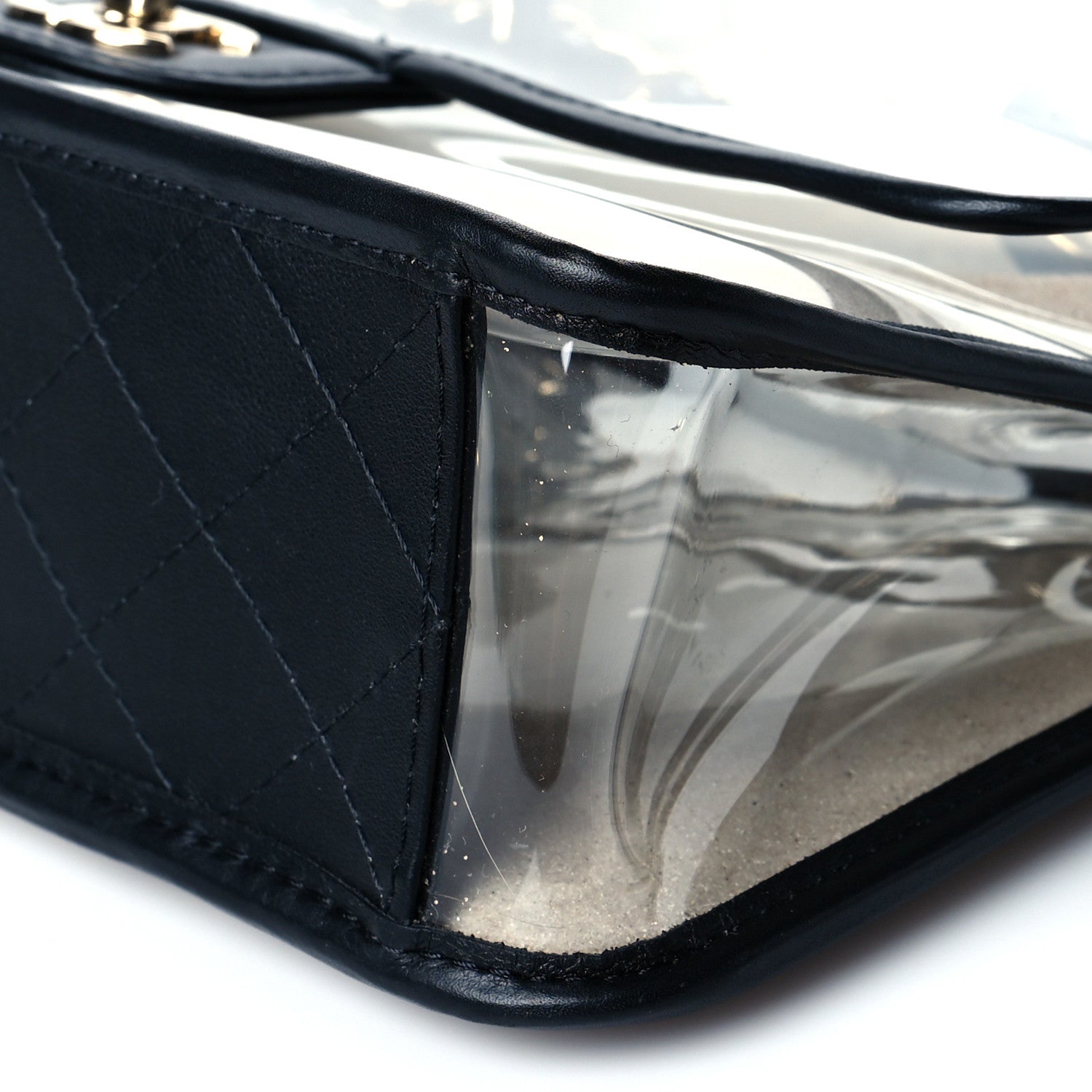 Chanel Lambskin PVC Sand By The Sea Flap With Pearl Strap Black 9 of 10