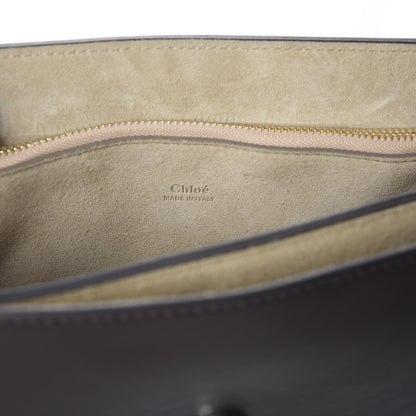 Chloe Calfskin Suede Medium Faye Shoulder Bag Carbon Brown 8 of 10