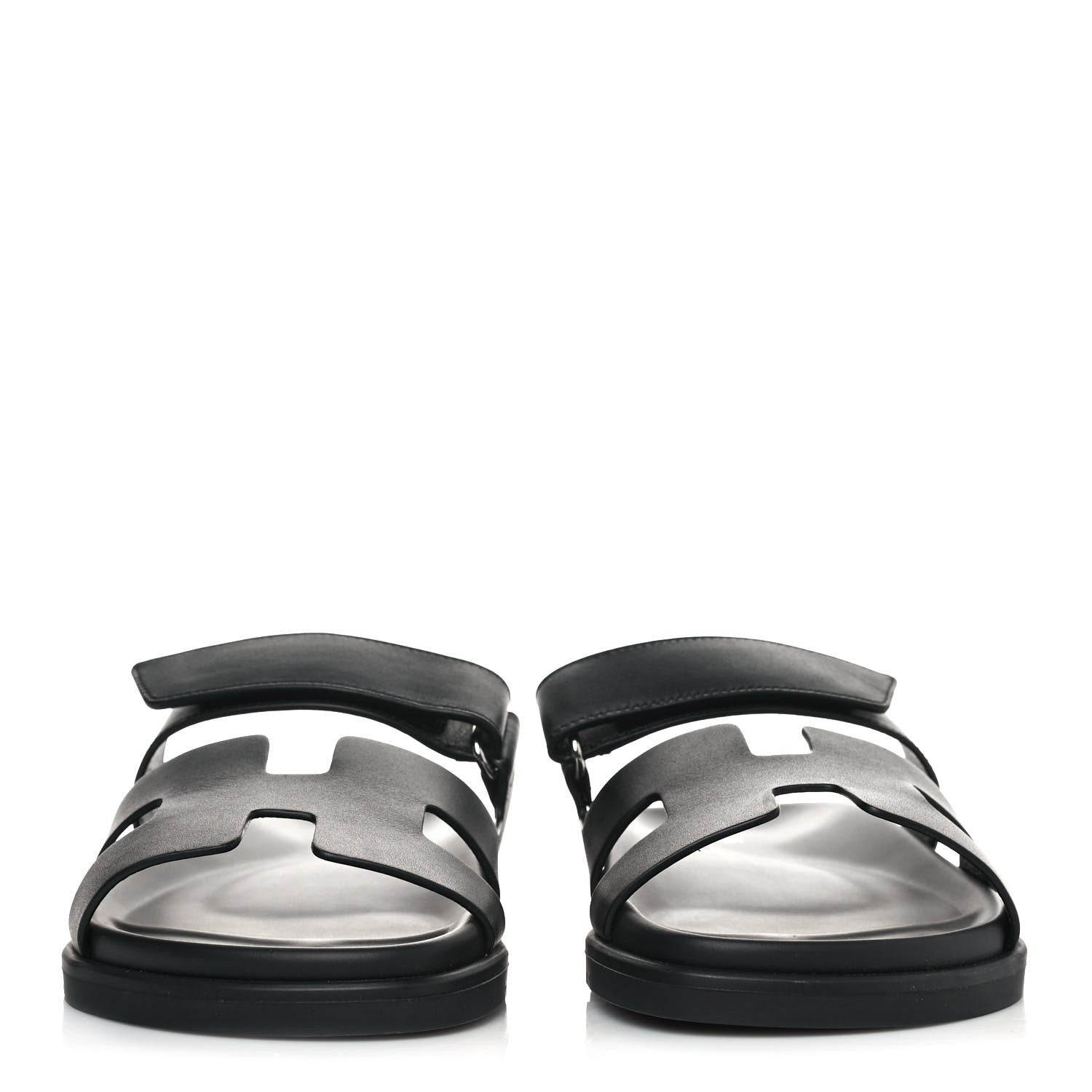 Hermes Calfskin Womens Chypre Sandals 39 Black 2 of 10