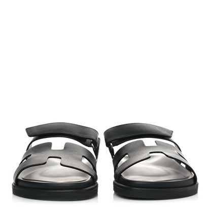 Hermes Calfskin Womens Chypre Sandals 39 Black 2 of 10