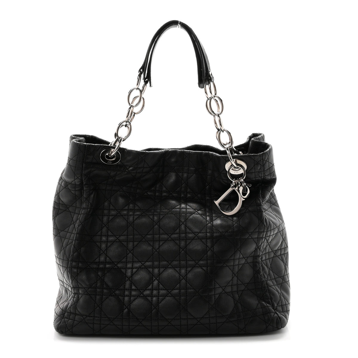 Christian Dior Lambskin Cannage Large Soft Lady Dior Shopping Tote Black 1 of 10