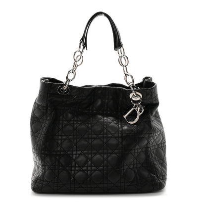 Christian Dior Lambskin Cannage Large Soft Lady Dior Shopping Tote Black 1 of 10