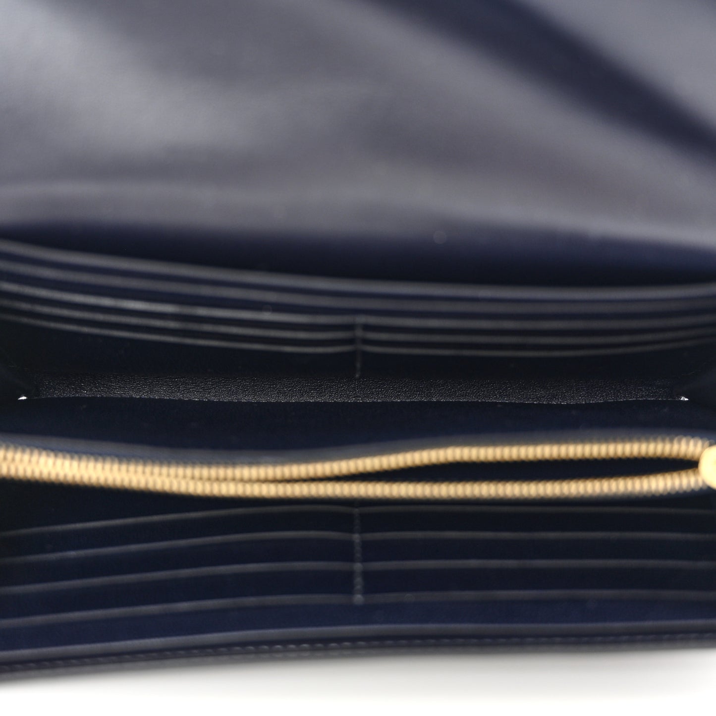Shiny Alligator Constance Long Wallet Bleu Marine