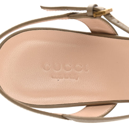 Gucci Lifford Calfskin GG Marmont Ankle Wrap 75mm Sandals 39 Mud 7 of 8