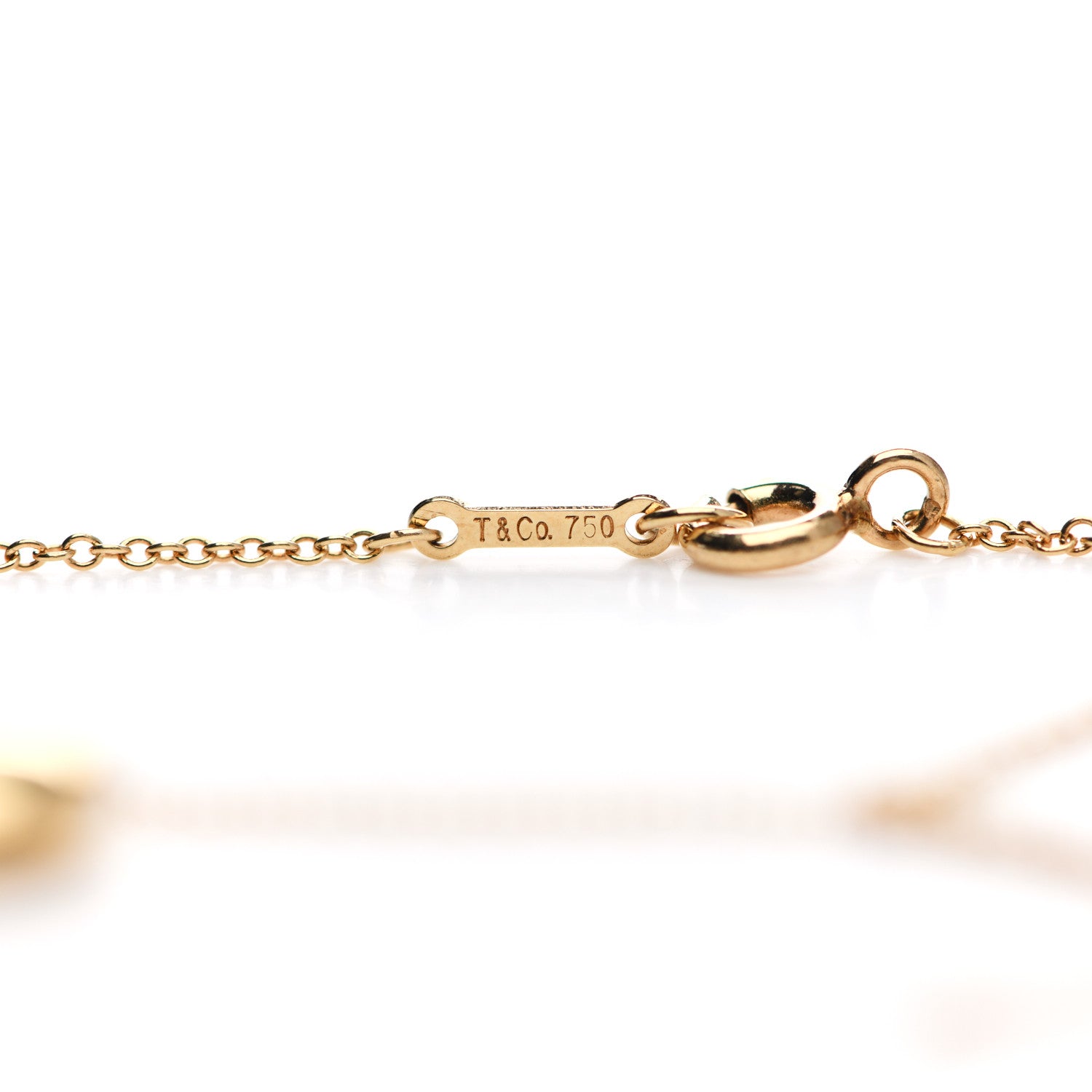 Tiffany 18K Yellow Gold 9mm Elsa Peretti Bean Pendant Necklace 5 of 6