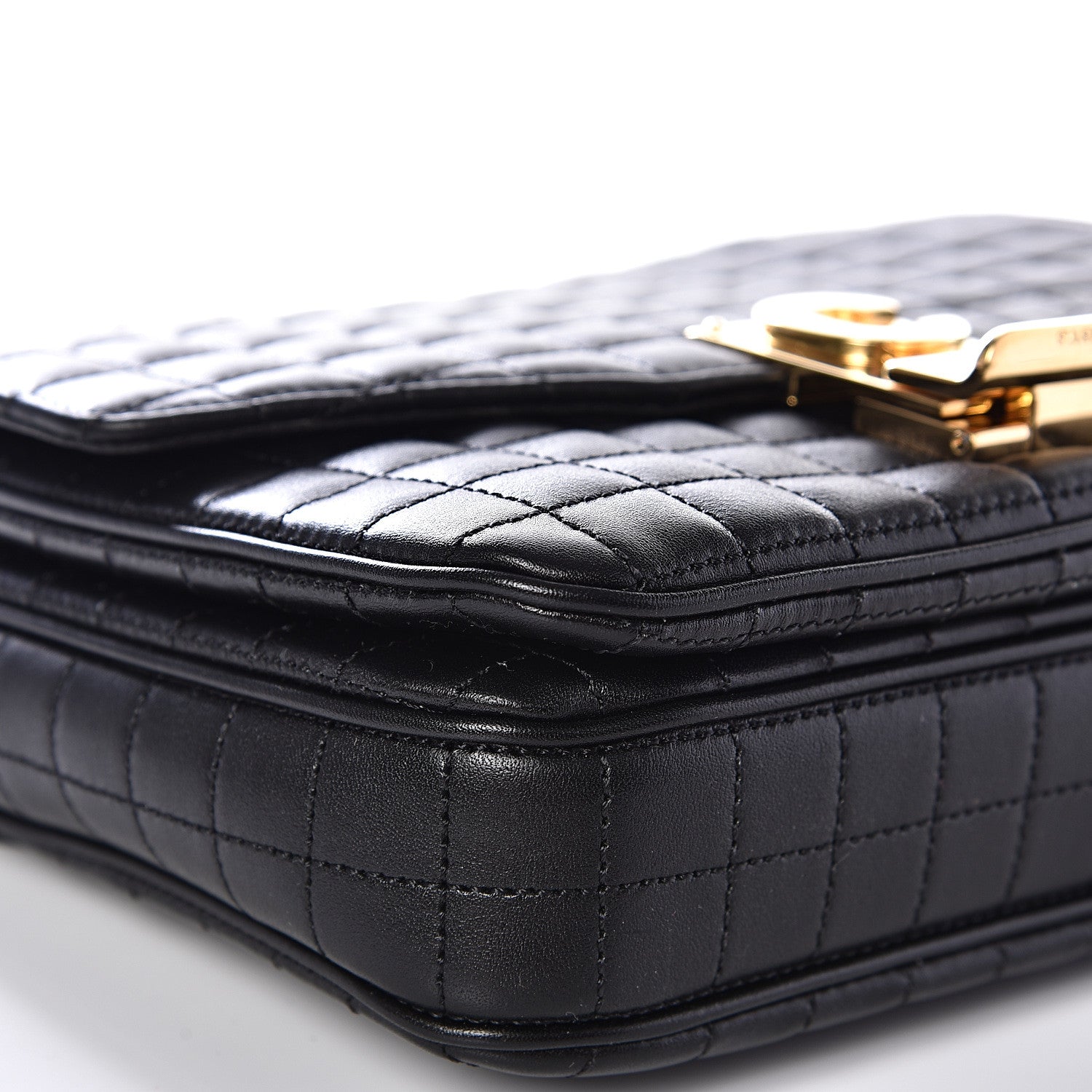 Celine Calfskin Quilted Medium C Bag Black 6 of 8
