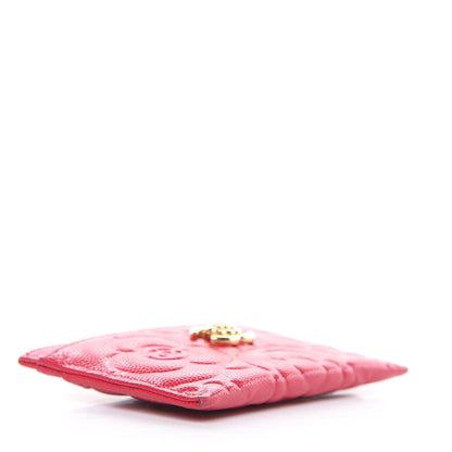 Chanel Caviar Camellia Embossed Card Holder Fuchsia 4 of 11