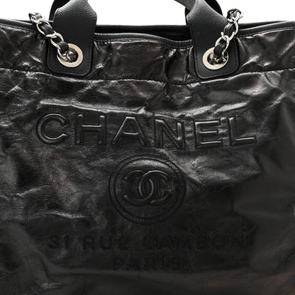 Chanel Glazed Calfskin Medium Deauville Tote Black 8 of 10