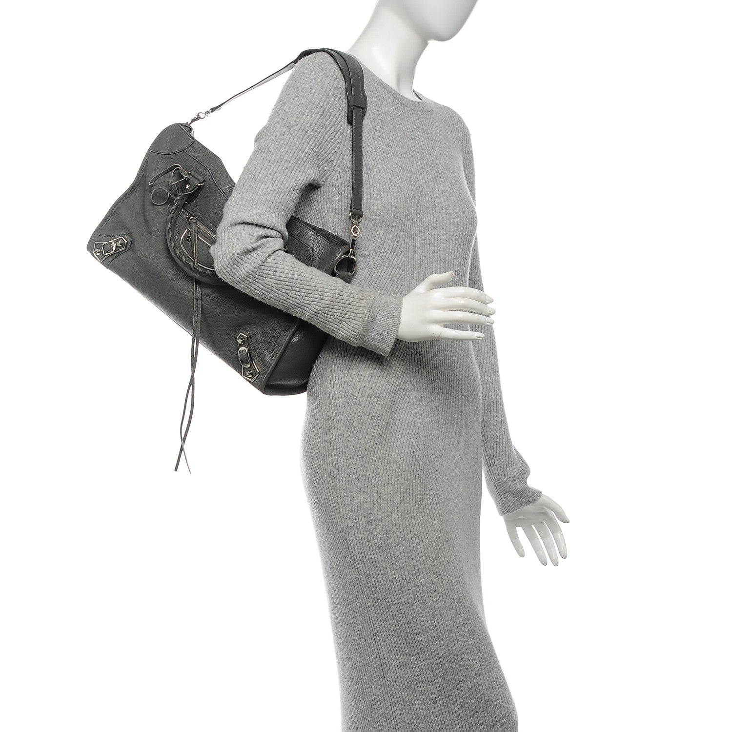 Balenciaga Chevre Silver Metallic Edge Hardware City Gris Acier 2 of 6