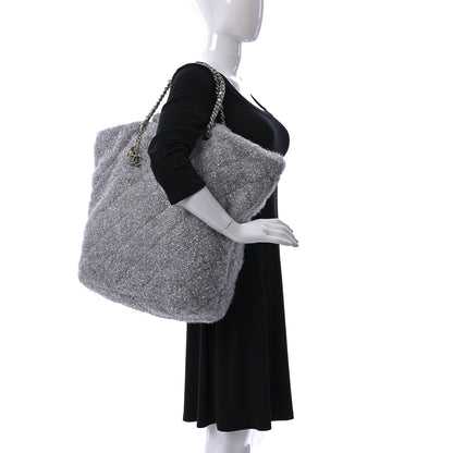 Chanel Knit Metallic Lambskin Large Shopping Tote Silver 2 of 9