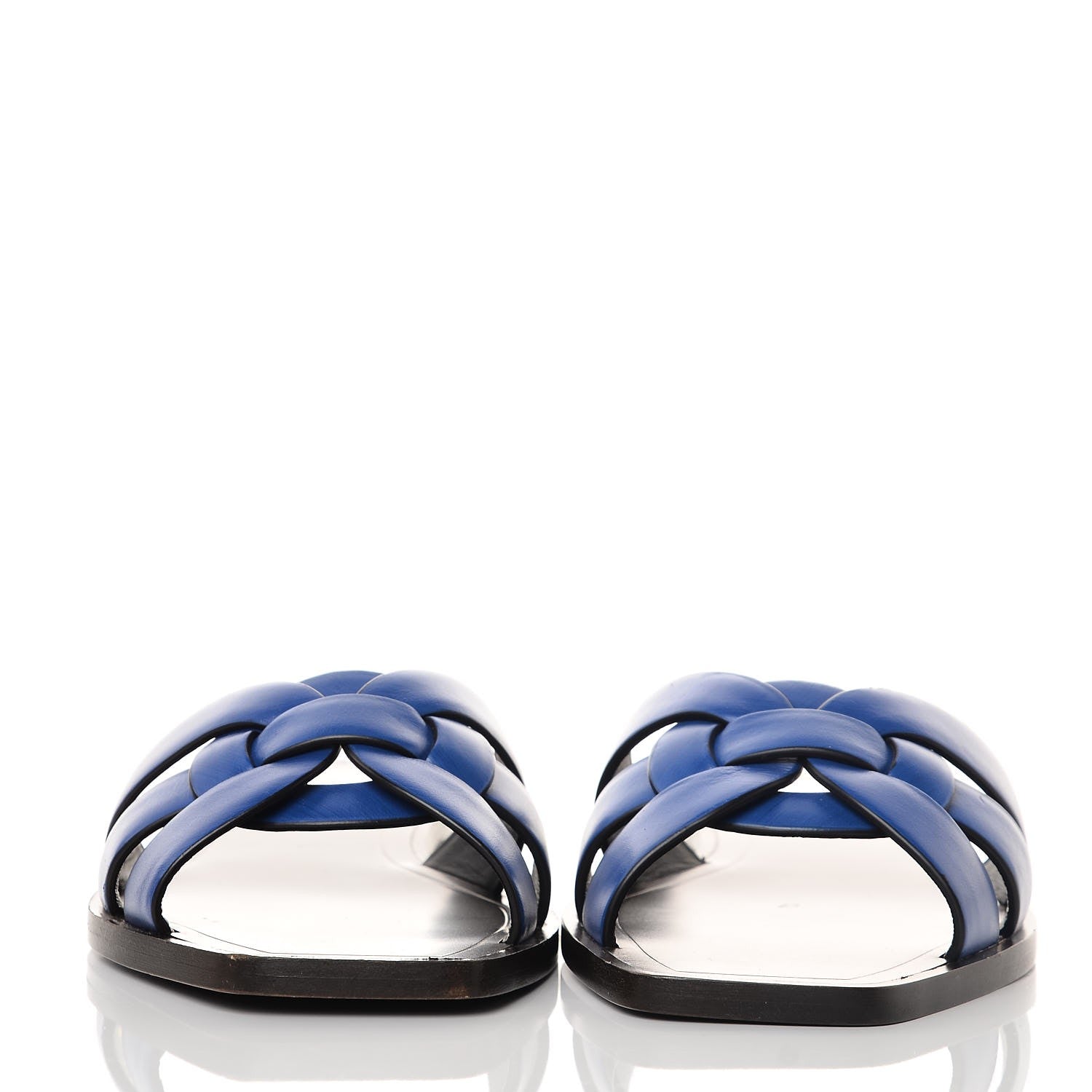 Saint Laurent Calfskin Nu Pied 05 Slide Sandals 37 Blue Majorelle 2 of 10