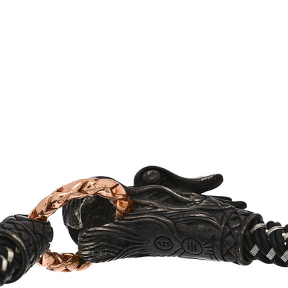 John Hardy Sterling Silver Bronze Leather Naga Dragon Cord Bracelet 4 of 6