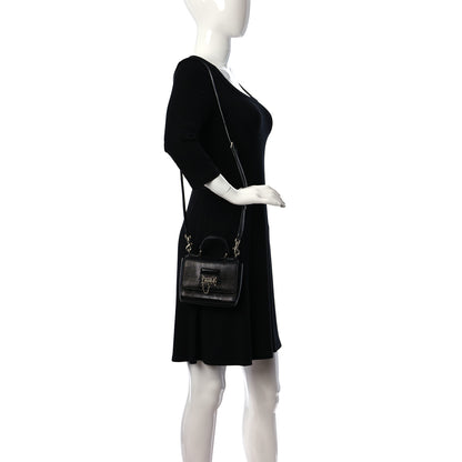 Dolce & Gabbana Lizard Calfskin Embossed Small Monica Top Handle Bag Black 2 of 11