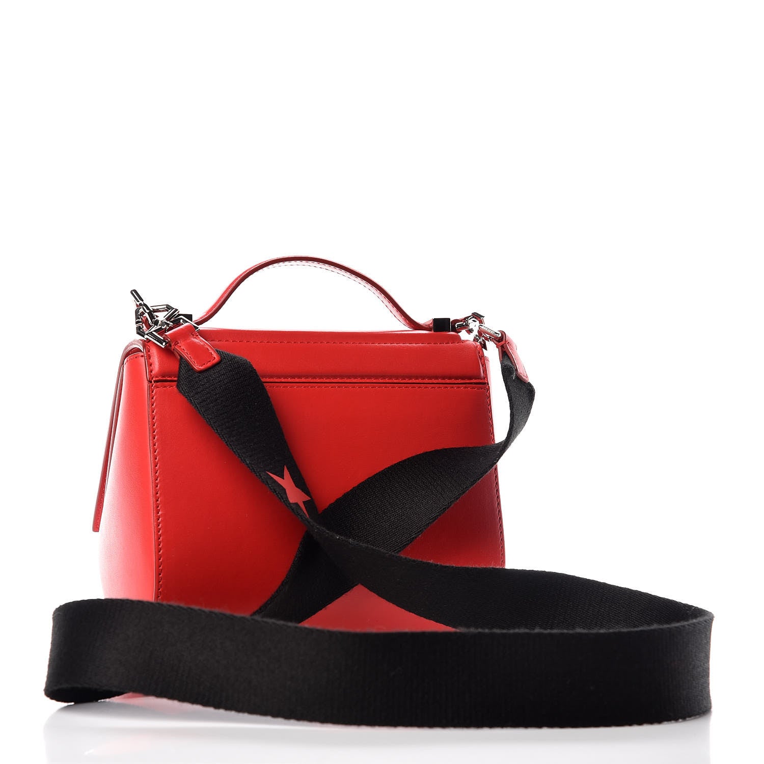 Givenchy Calfskin Mini Pandora Box Logo Strap Crossbody Bag Red 3 of 11