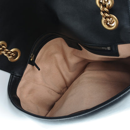 Gucci Calfskin Matelasse Medium GG Marmont Shoulder Bag Black 5 of 7