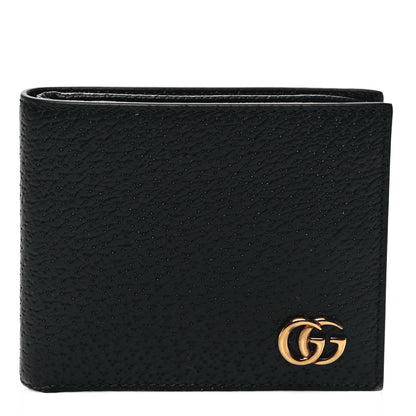 Gucci Calfskin Boar Effect GG Marmont Bi-Fold Wallet Black 1 of 8