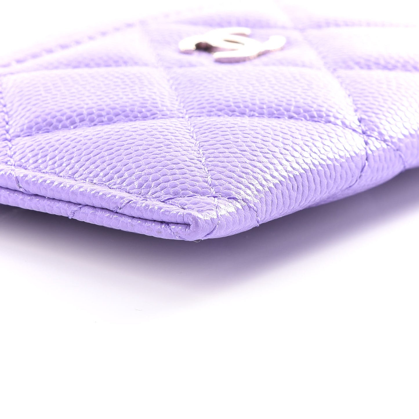 Caviar Quilted Card Holder Purple