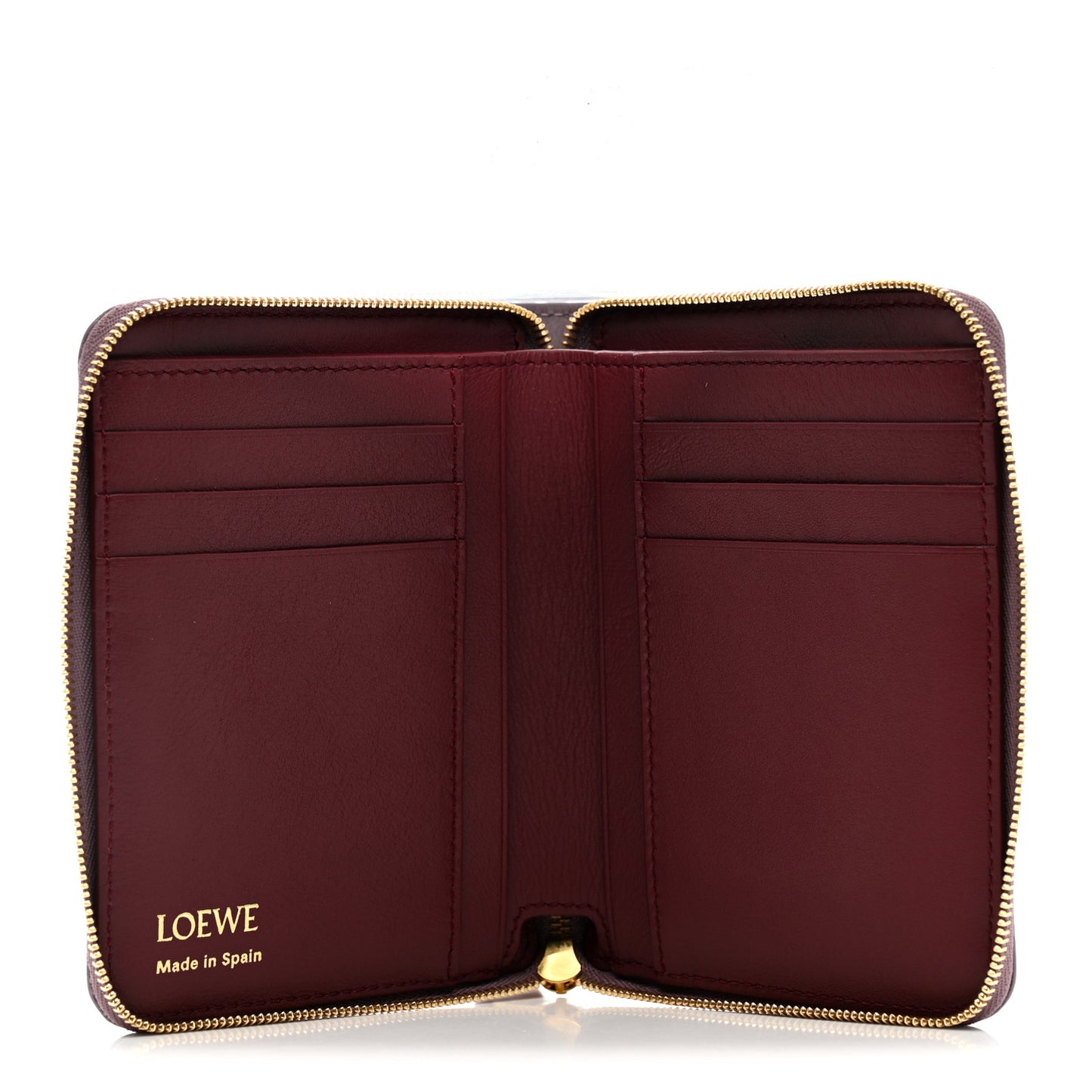 Calfskin Compact Knot Zip Around Wallet Dirty Mauve