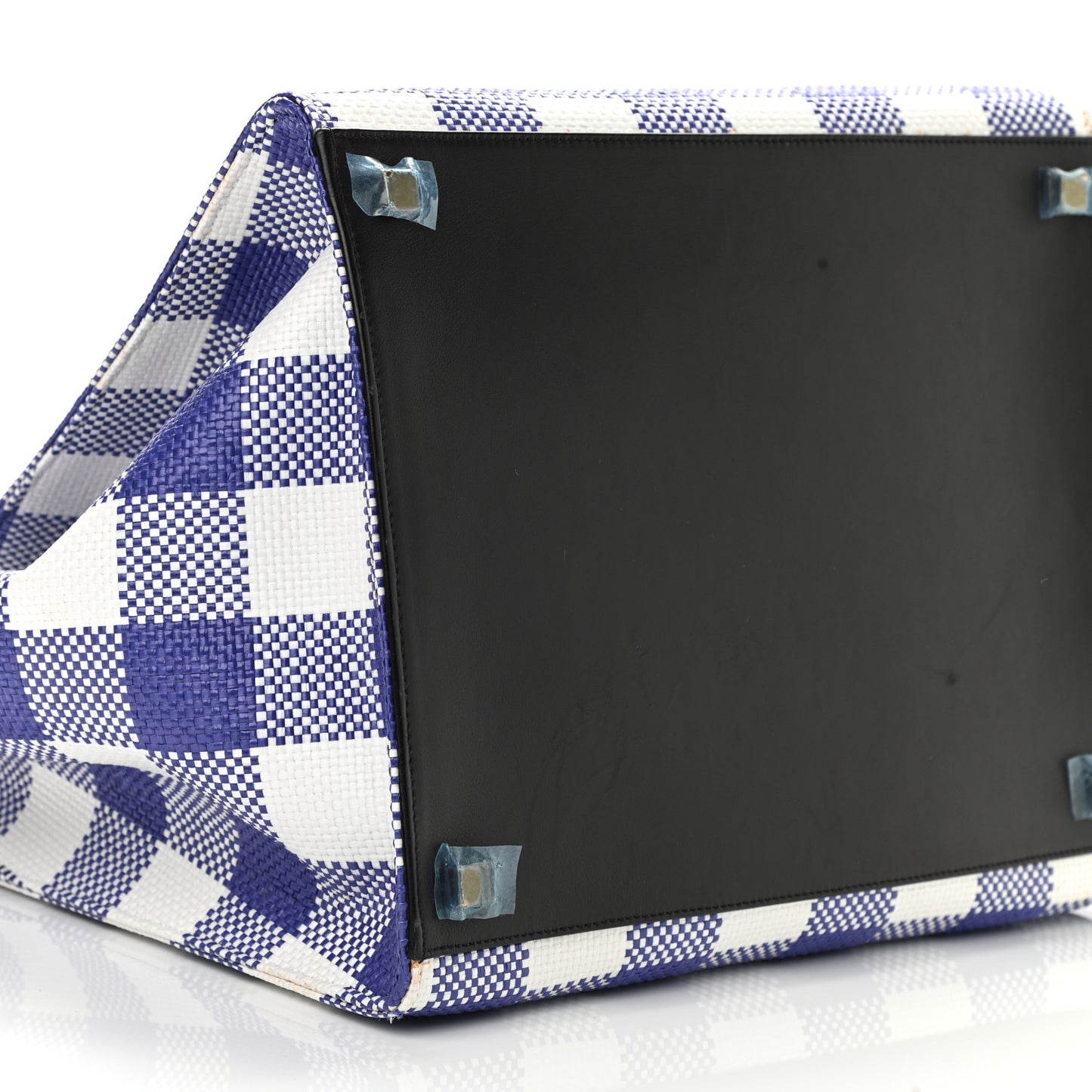 Gingham Woven Medium Phantom Luggage Cobalt