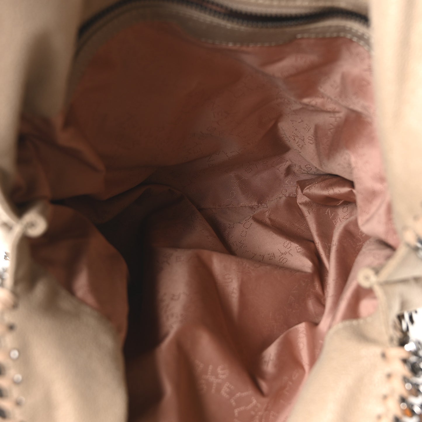Shaggy Deer Falabella Fold Over Tote Taupe