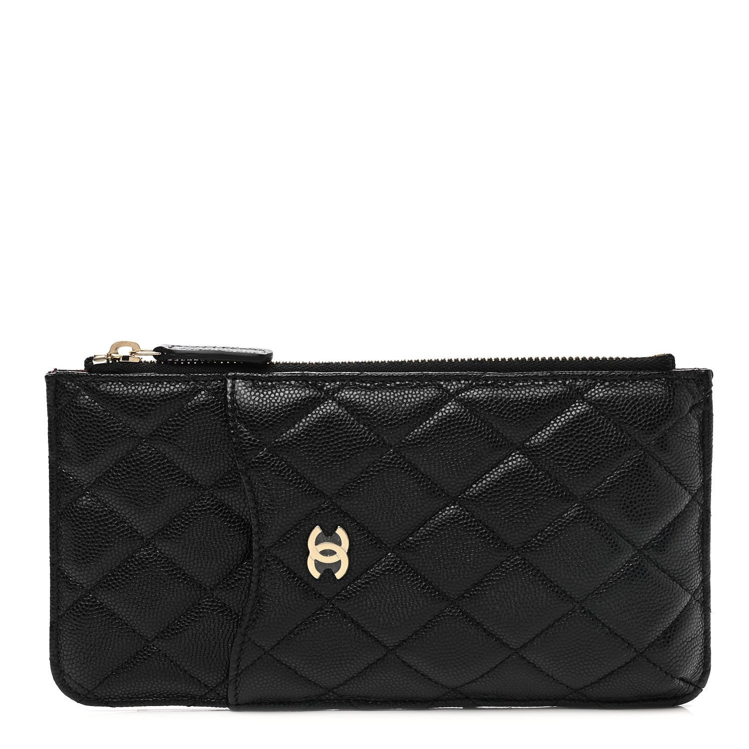 Chanel Caviar Quilted Classic Flat Wallet Pouch Black 1 of 8
