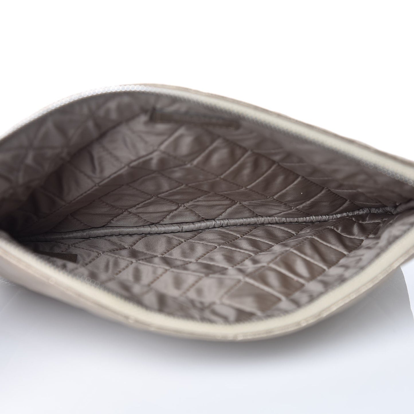 Metallic Lambskin Quilted Medium Cosmetic Case Gold