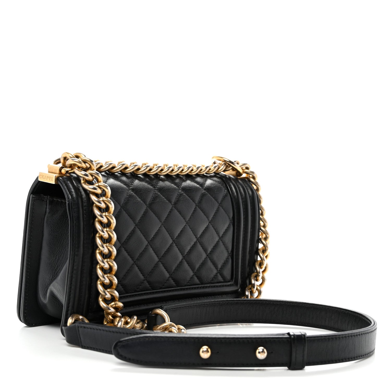 Chanel Lambskin Quilted Small Boy Flap Black 2 of 9