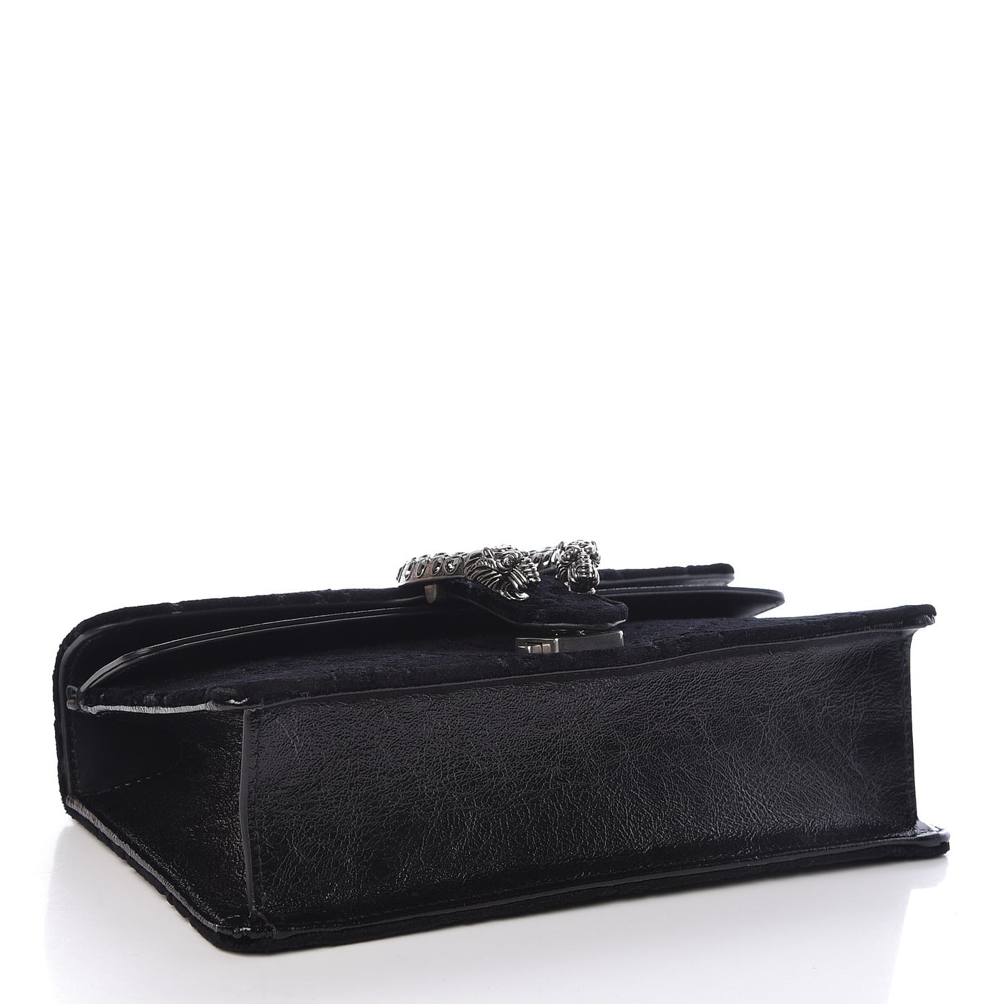 Velvet Skipper Crystal GG Monogram Small Dionysus Shoulder Bag Black Black Diamond