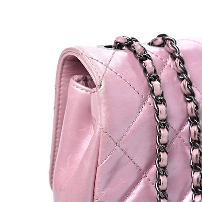 Chanel Glazed Calfskin Quilted Coco Pleats Flap Pink 10 of 19