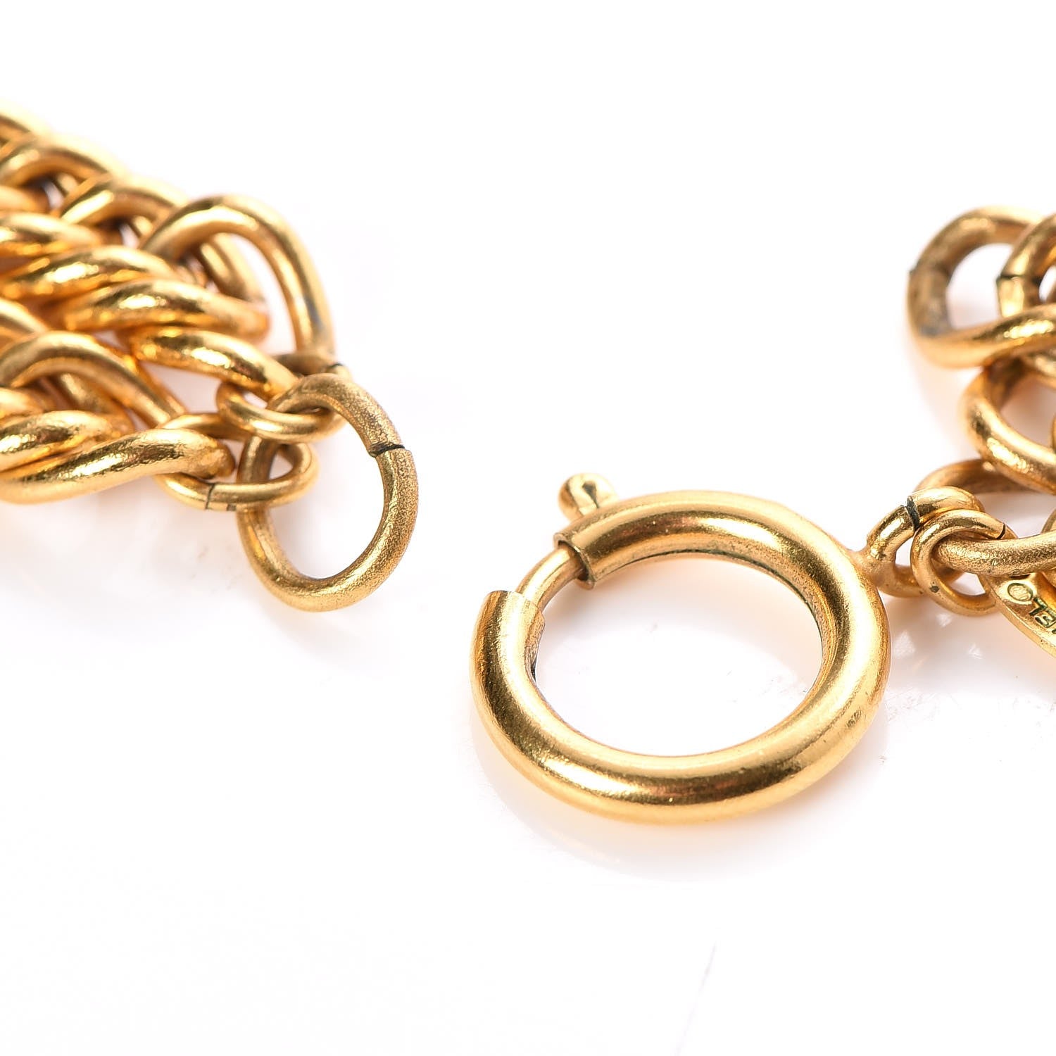 Chanel Chain Quilted Logo Short Necklace Gold 5 of 6