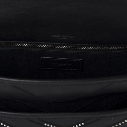 Saint Laurent Lambskin Matelasse Monogram Microstud Medium Niki Chain Satchel Black 9 of 10