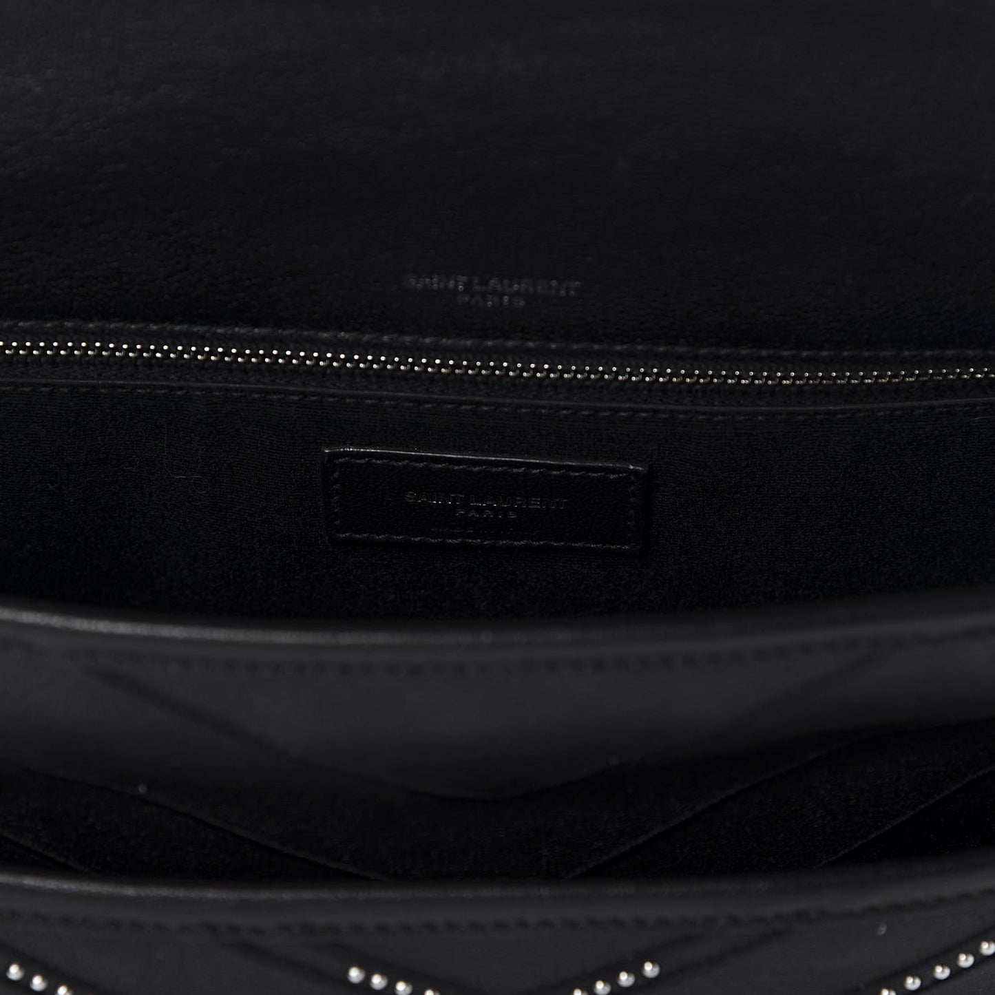 Lambskin Matelasse Monogram Microstud Medium Niki Chain Satchel Black