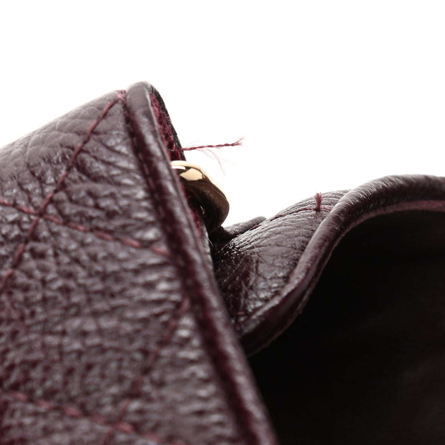 Grained Calfskin Quilted Velcro Dad Sandals 41 Burgundy
