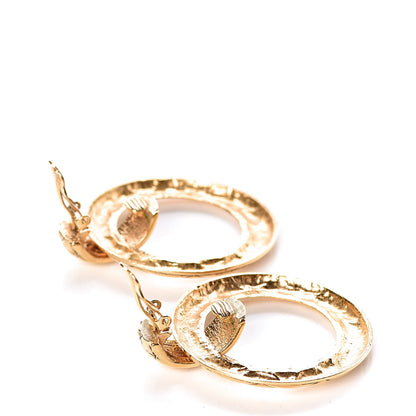 Chanel Quilted Hoop Clip On Earrings Gold 3 of 4