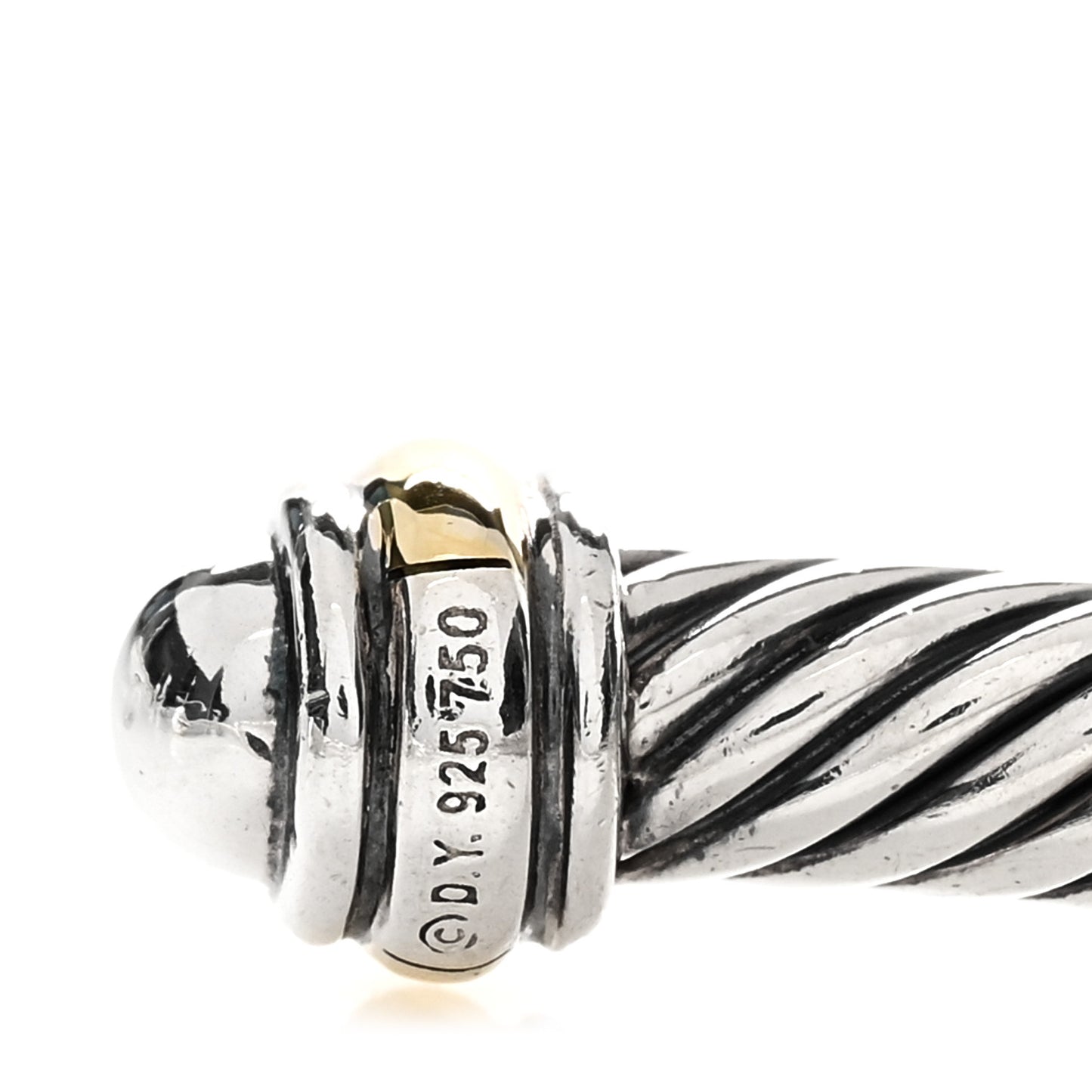 Sterling Silver 18K Yellow Gold 4mm Cable Classics Bracelet