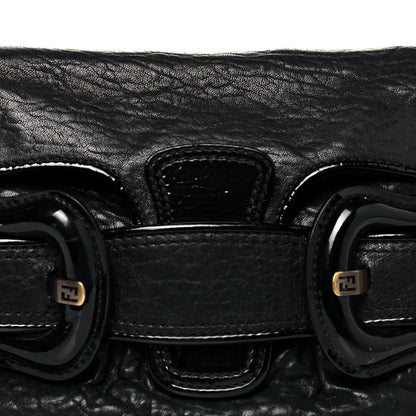 Fendi Nappa Patent B Bis Flap Bag Black 6 of 13