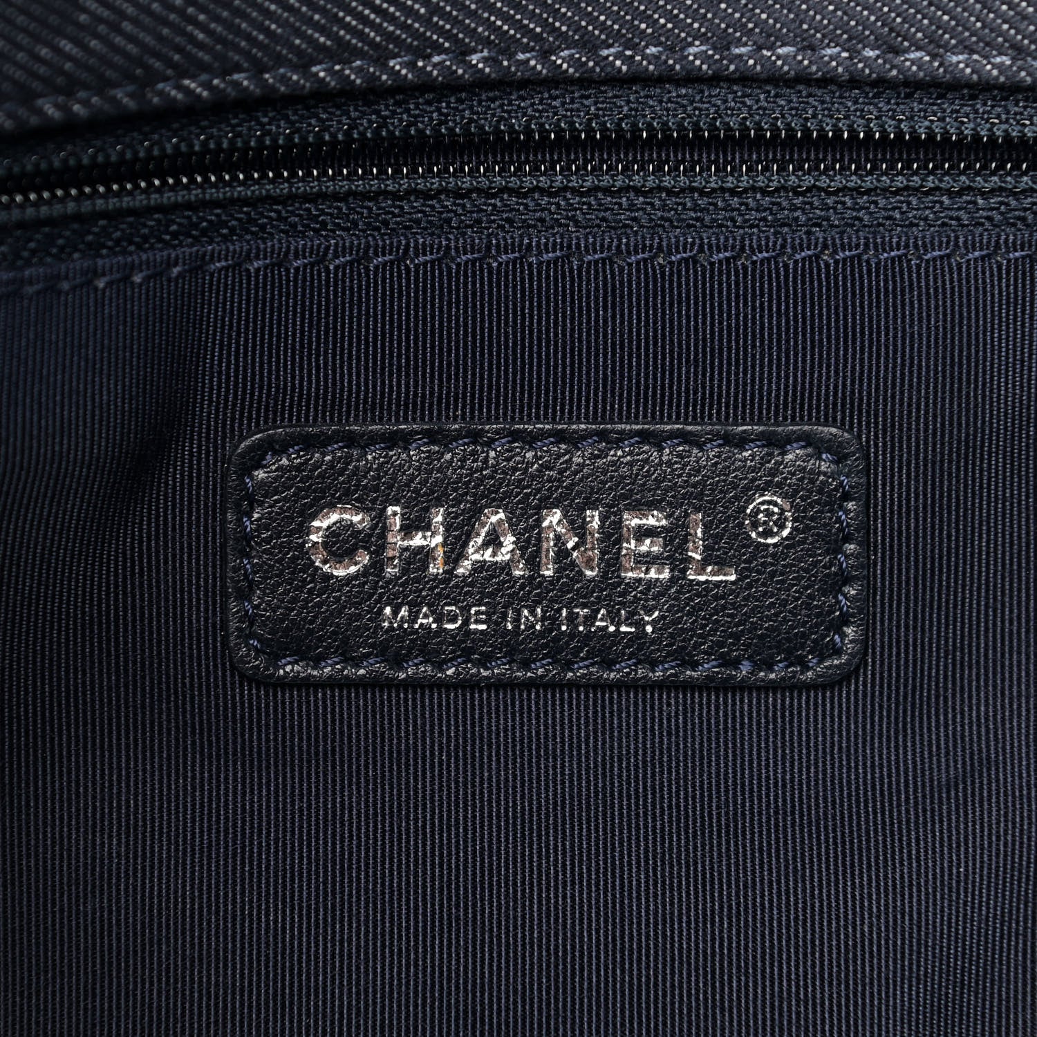 Chanel Denim Pleated Denim Turtle Flap Dark Blue 5 of 8