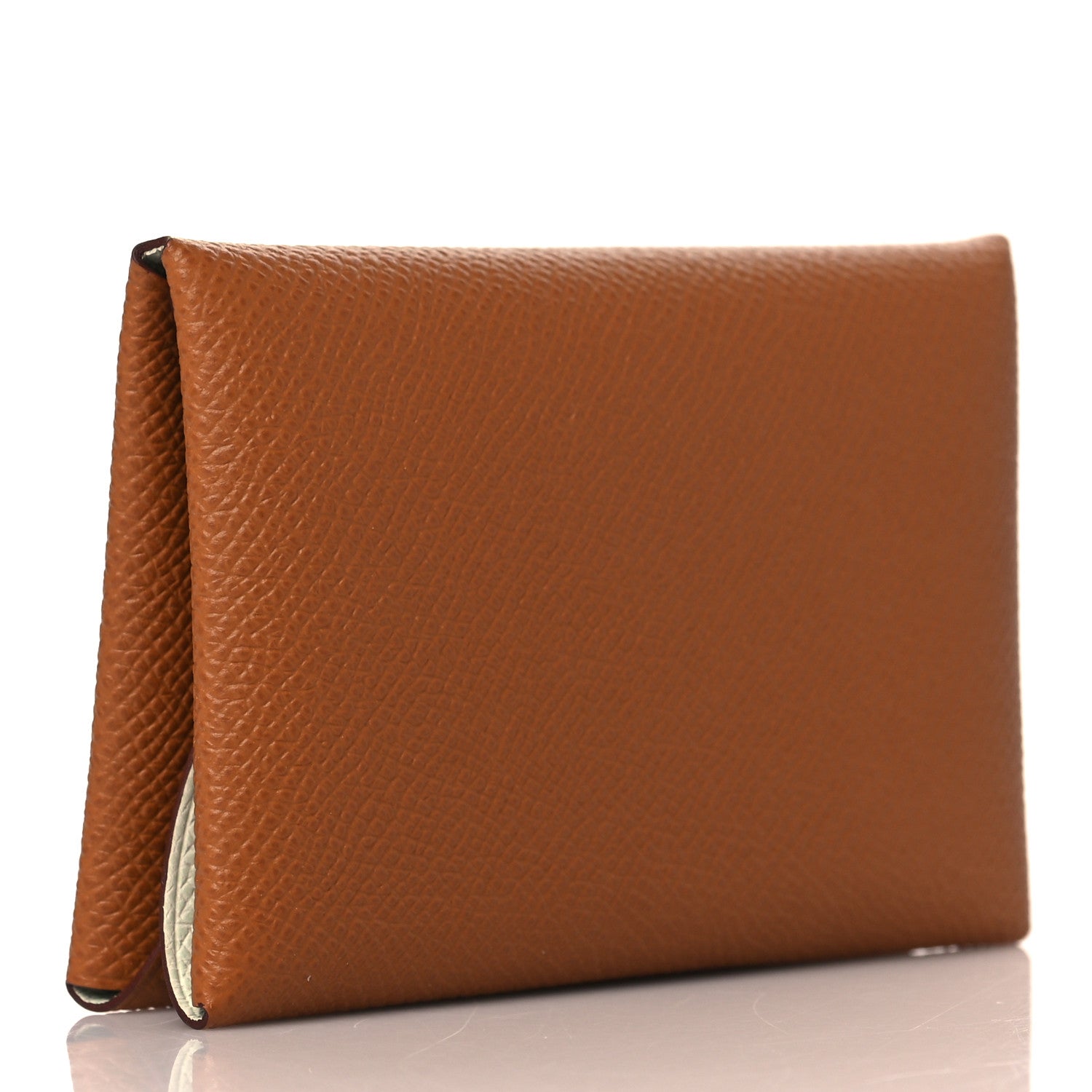 Hermes Epsom Verso Calvi Duo Card Case Gold Vert Fizz 3 of 9