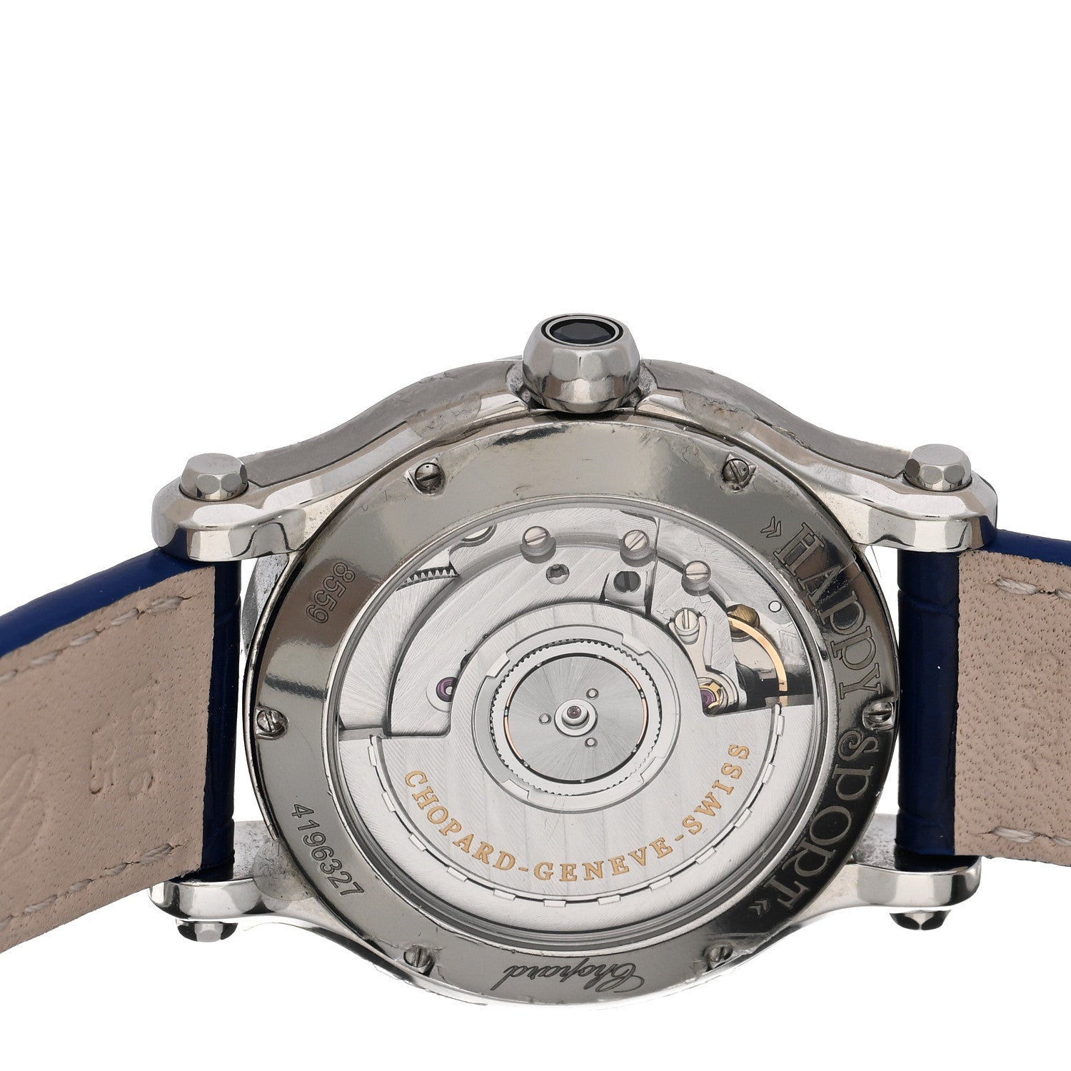 Chopard Stainless Steel Alligator Diamond 36mm Happy Sport Sun, Moon and Stars Automatic Watch 4 of 4