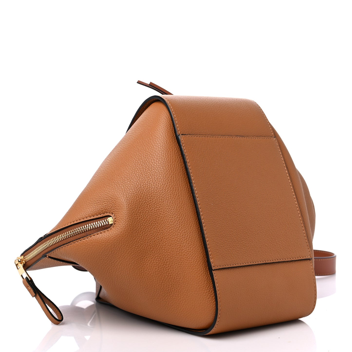 Grained Calfskin Medium Hammock Shoulder Bag Tan