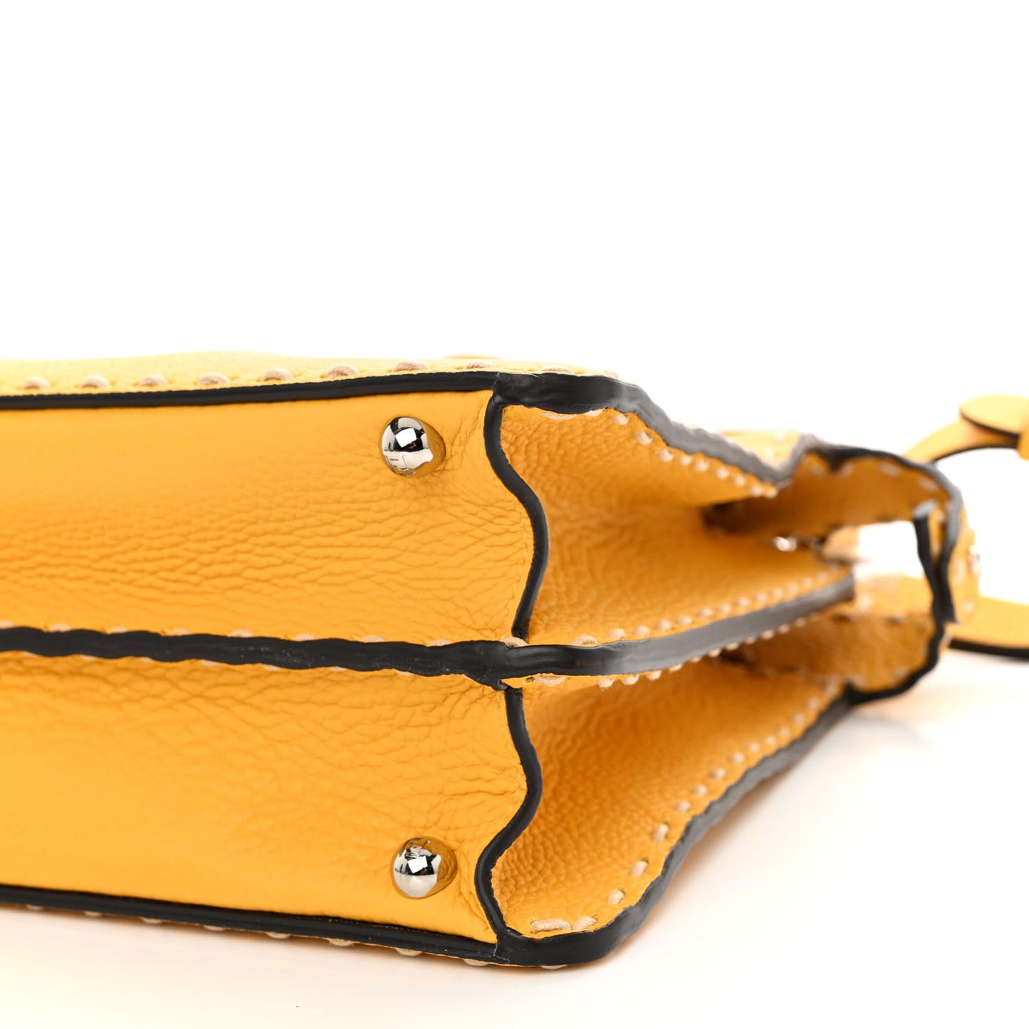 Vitello Granato Camoscio Selleria Macro Stitchings Medium Peekaboo I SEE U Satchel Mimosa