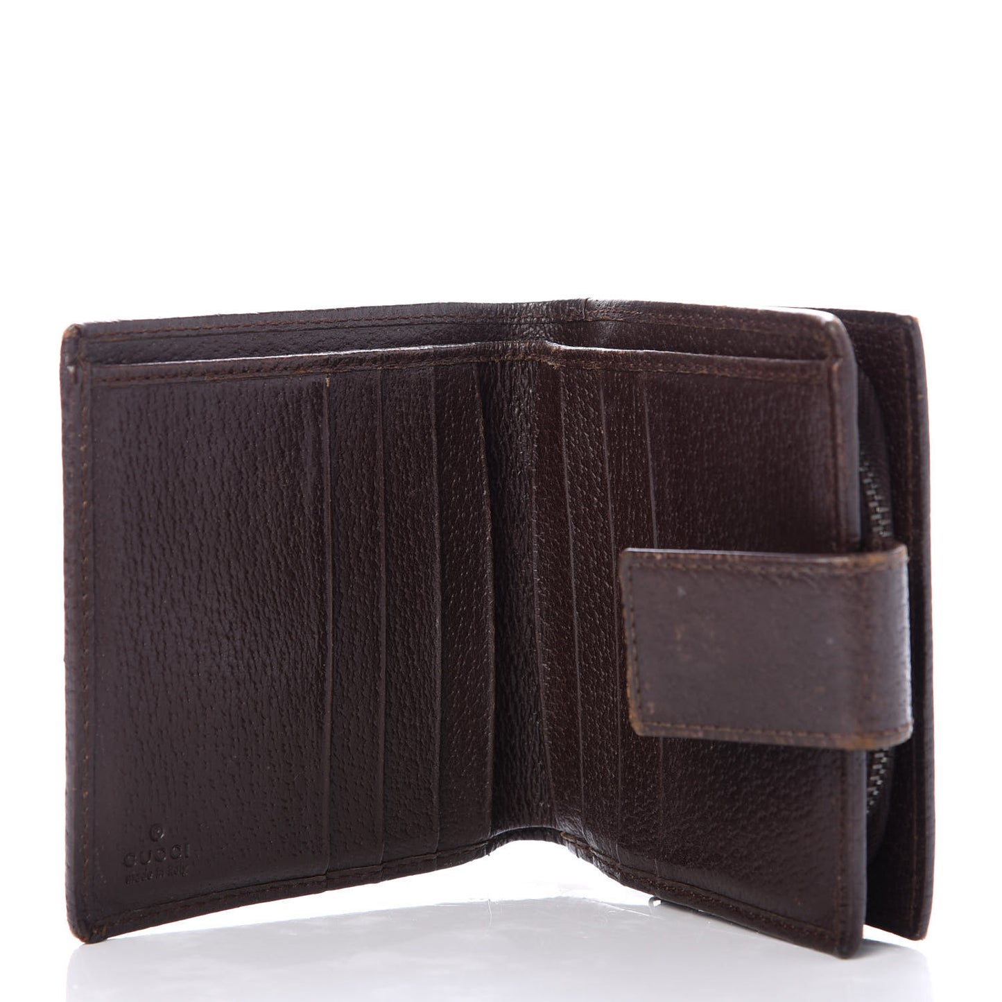 Monogram Zip Around French Flap Wallet Brown