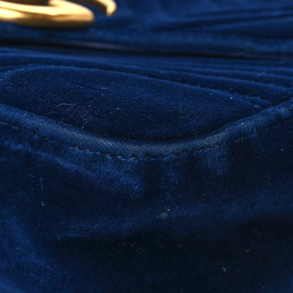 Gucci Velvet Matelasse Medium GG Marmont Shoulder Bag Cobalt Blue 10 of 16