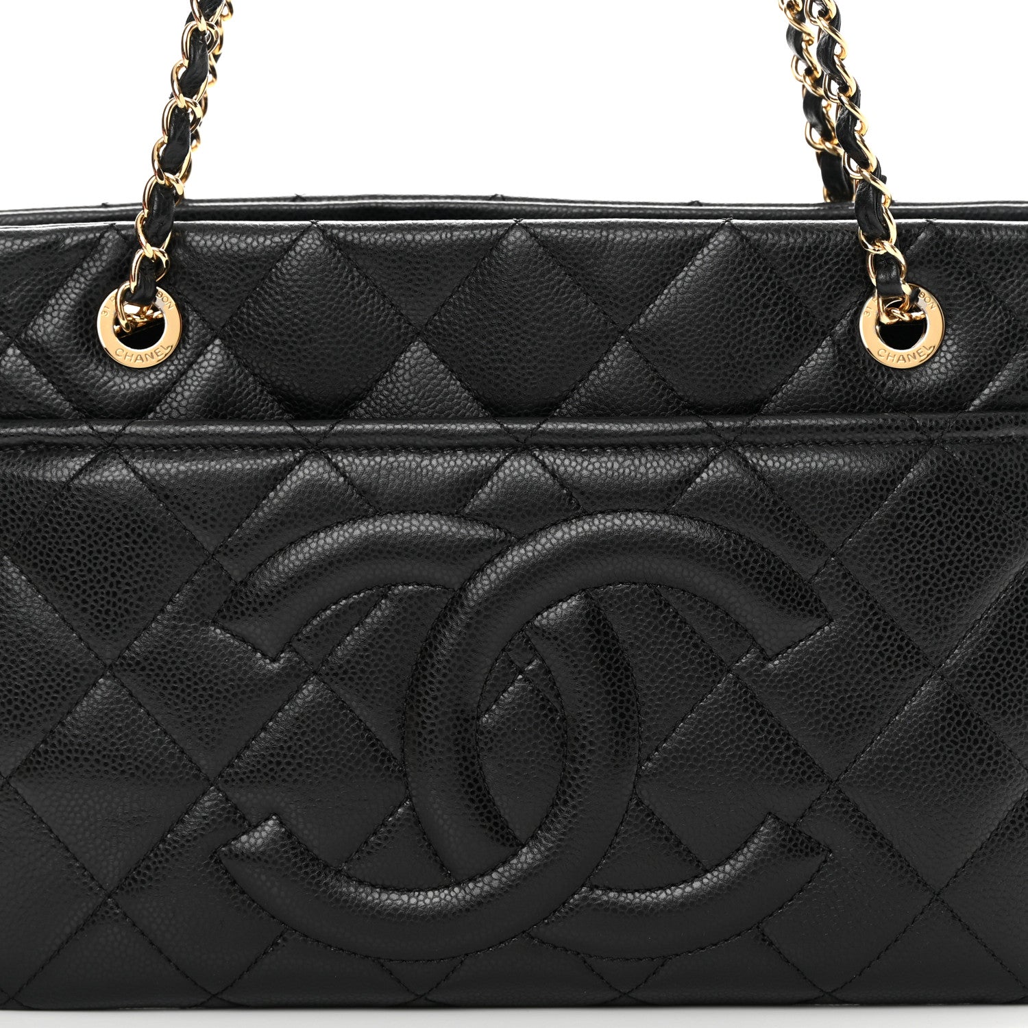 Chanel Caviar Quilted CC Timeless Soft Tote Black 10 of 14